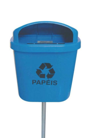 Cesto Individual p/ Coleta Seletiva 40 L. (c/ poste)
