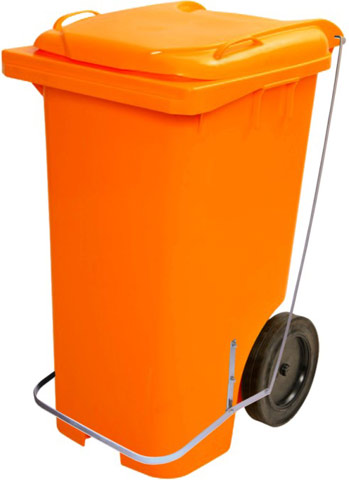 Contêiner Plástico para 240 Litros com roda e pedal.