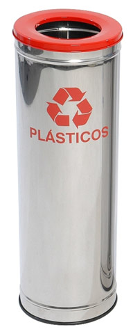 Lixeira em Aço Inox com Aro Pintado 50 L. [C31].