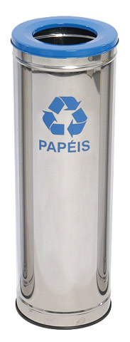Lixeira em Aço Inox com Aro Pintado 30 L. [C30].