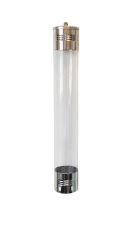 Dispenser em aço inox com tubo acrílico para copo de água 180/200ml