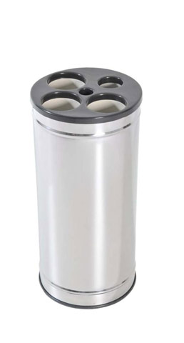 Dispensador de copos em aço inox 50x24cm com tampa plástica