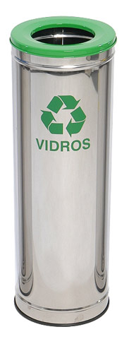 Lixeira em Aço Inox com Aro Pintado 22 L.(C29)