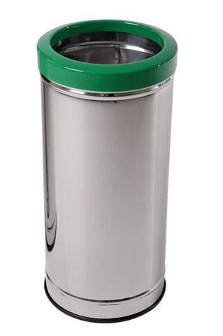 Lixeira em Aço Inox com Aro Plástico 22 L. (C43)