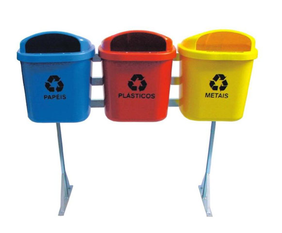 Conjunto Coleta Seletiva 40 Litros com 3 Cestos