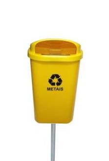 Cesto Individual p/ Coleta Seletiva 50 Ltrs. [c/ poste]
